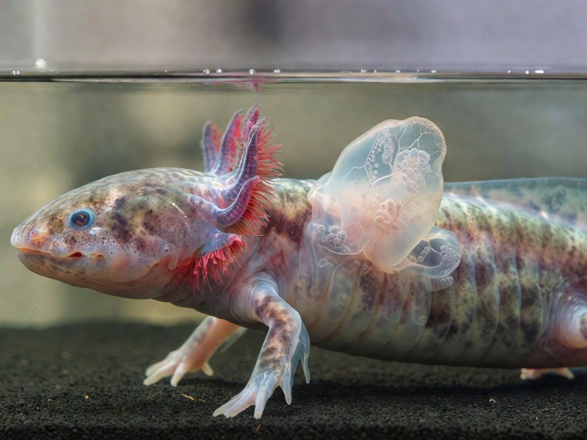 Axolotl limb blastema showing macrophage concentration and nerve innervation