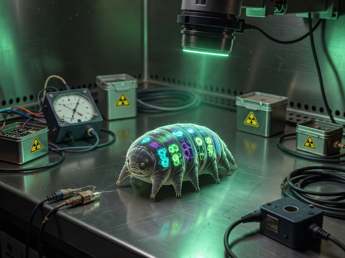Tardigrade chromatin analyzed under high-dose ionizing radiation apparatus